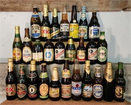 Vintage Import Beer Bottles - Sealed! C