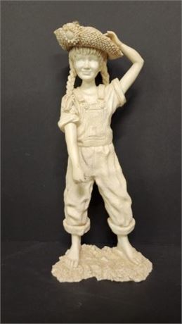 Collectible Farm Girl Resin Statue