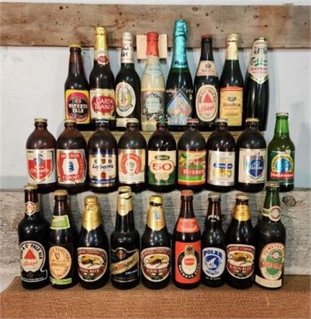 Vintage Import Beer Bottles - Sealed! B
