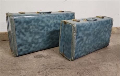 Vintage Hard Case Luggage Pair