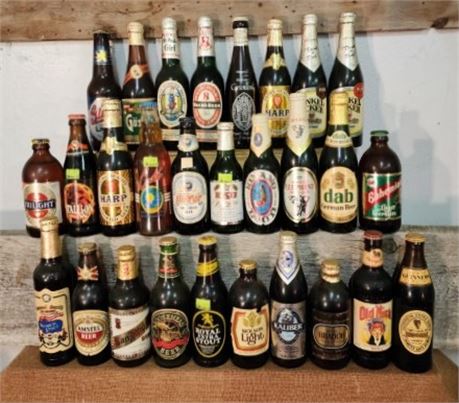 Vintage Import Beer Bottles - Sealed! A