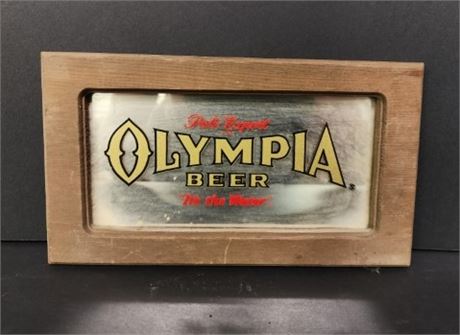 Vintage Mini Olympia Beer Mirror Sign