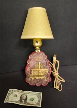 Antique Chalkware Potholder Wallhanger Lamp