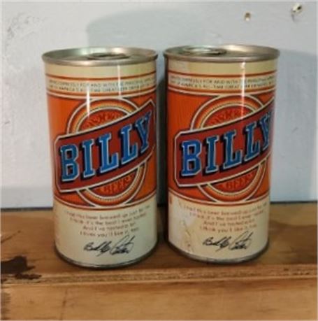 Vintage BILLY Beer Can Pair...Sealed!