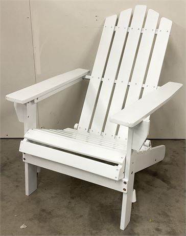 WHITE RIVER SOLID WOOD FOLDABLE ADIRONDACK CHAIR, WHITE