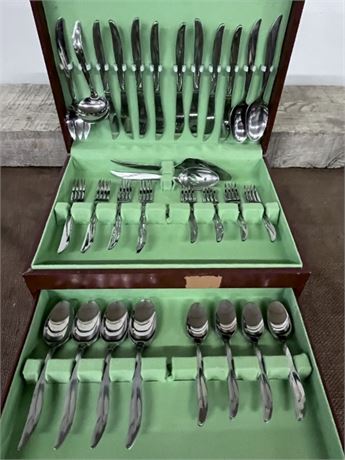 Vintage Superior Stainless Silverware Set and Case