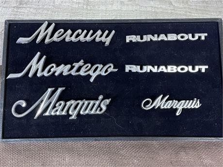 Vintage Metal Mercury Auto Tags
