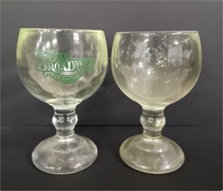 Heavy Glass Old Style Beer Schooner Pair