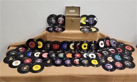 Vintage 45s with Platter Pak 45 Carrier