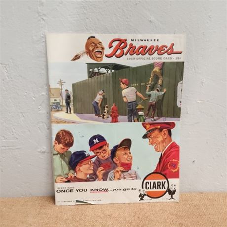 Genuine 1960 Milwaukee Braves Score Card