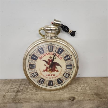 Vintage Budweiser 100 Year Hanging Clock...15"dia