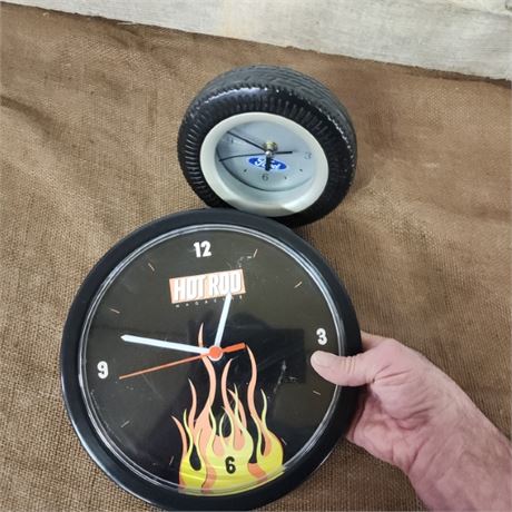 Vintage Ford & Hotrod Wall & Mantle Clocks