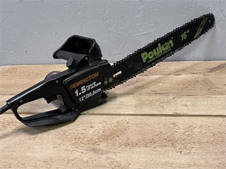 16" Poulan Plug-in Chainsaw - Works!