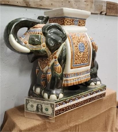 Large Elephant Pedestal Statue