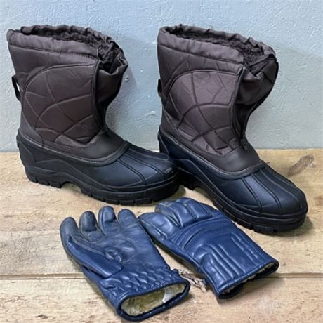 New Winter Boots 9sz & Gloves Lg..