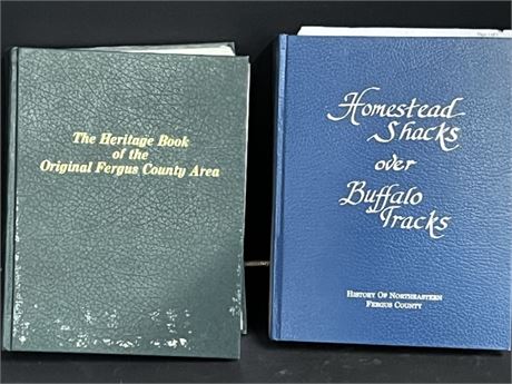 Vintage Fergus County Historical Book Pair