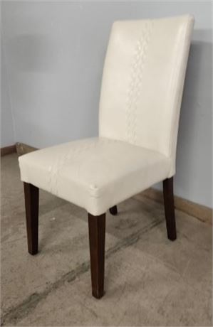 White Armless Accent Chair