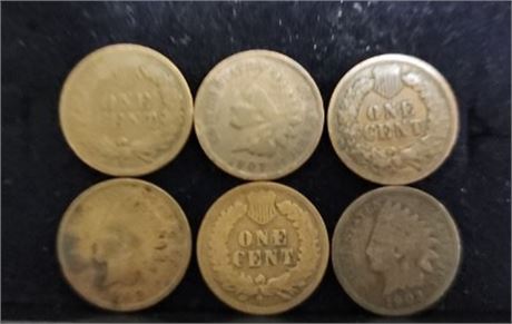 Vintage U.S. One Cent Coins