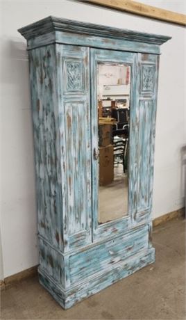 Antique Armoire w/ Beveled Door Mirror -   44x20x82