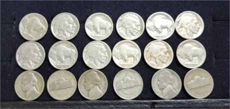 Buffalo Nickels - 18pcs