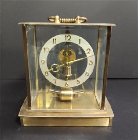 Vintage Brass & Glass Case Mantel Clock