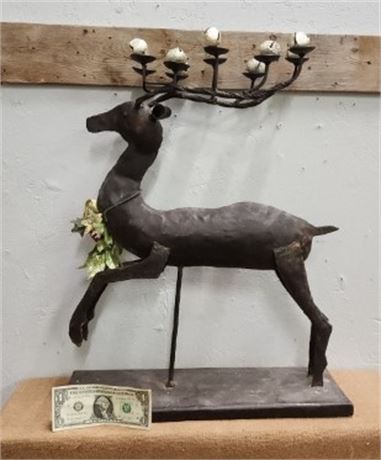 Large Metal Reindeer Candelabra