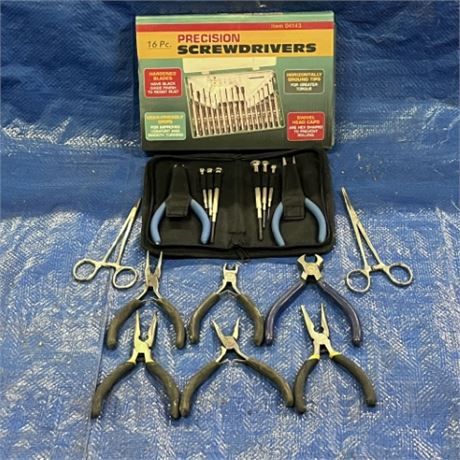 Precision Screwdrivers & Specialty Pliers (some new)