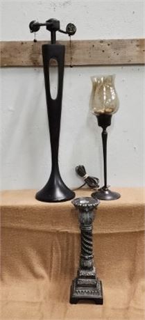 Candle Holder Pair & Table Lamp