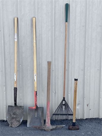 Shovels, Pick, Rakes, Sledge Hammer