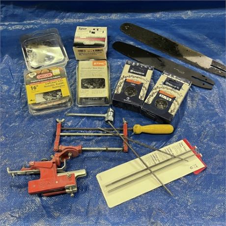 Asst. New Chain Saw Blades & Maintenance Items