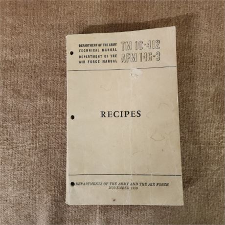 1946 Vintage Air Force/Army Recipe Manual