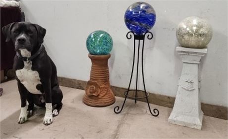 Nice Gazing Balls/Globes with Pedestals & Stand