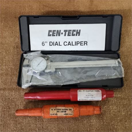 New 6" Dial Caliper & Vintage Clutch ToolPair