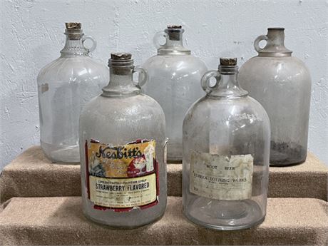 Vintage One Gallon Glass Jugs