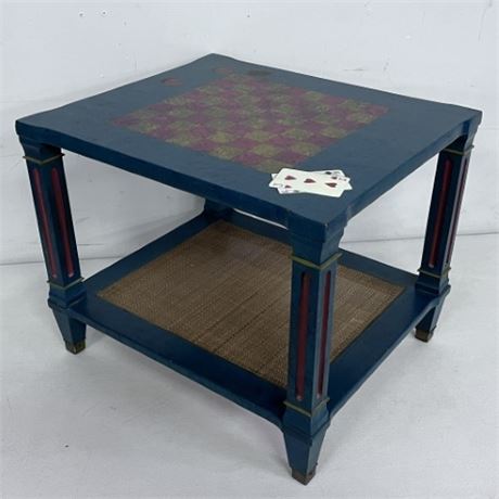 Vintage MCM Checkers Table - 21x18x17