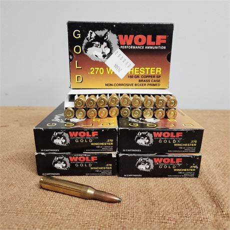 .270 Wolf Winchester Factory Ammo - 100rds