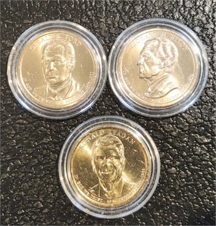 Ford-Nixon-Reagan $1 Gold Coin Trio