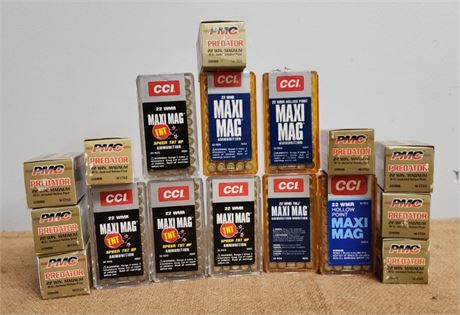 PMC & CCI 22 Magnum Factory Ammo - 850rds.