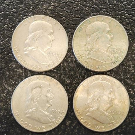 1963 D Franklin Silver Half Dollars