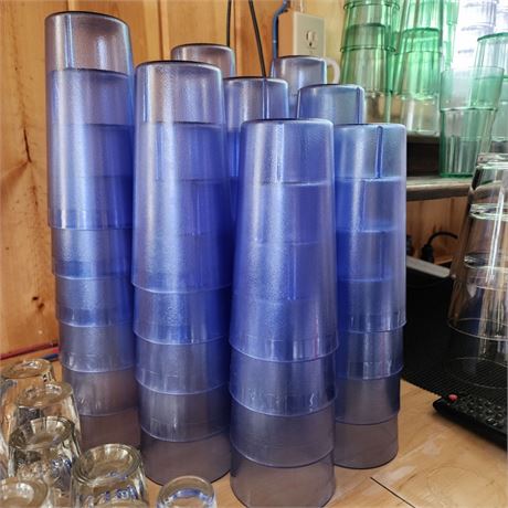 Large Blue Plastic Drink Cups