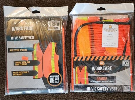 2 -  "one size fits all" Safety Vests