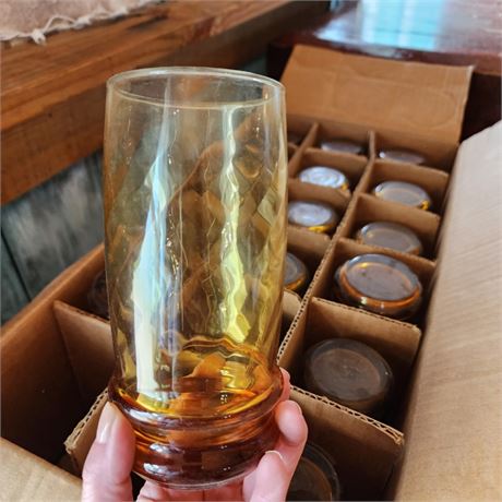 Box of Winchester 16oz. Gold Color Drink Glasses