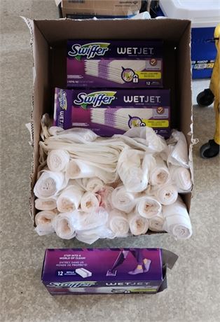 Assorted Trash Bags &  Swiffer Wet Jet floor Pads