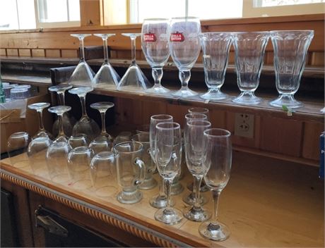 Assorted Wine/Beer/Champagne/Coffee/Sundae Glassware