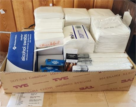 Assorted Size Napkins, Alcohol Swabs, & Toothpicks