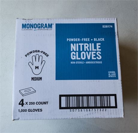 New Nitrile Glove Size Medium 1000pc