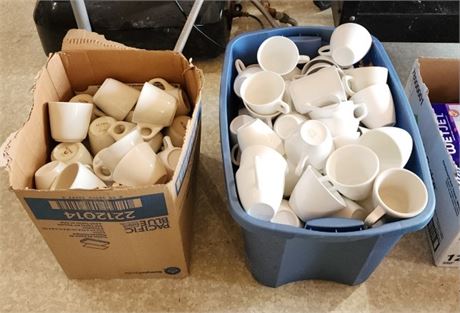 Tub & Box of Assorted Coffee Cups