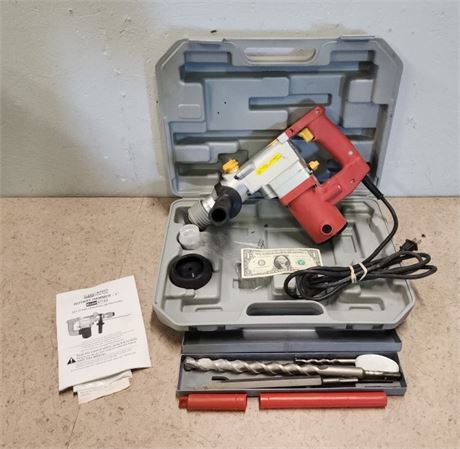 Chicago 1" Rotary Hammer w/ Bits & Case - Works!