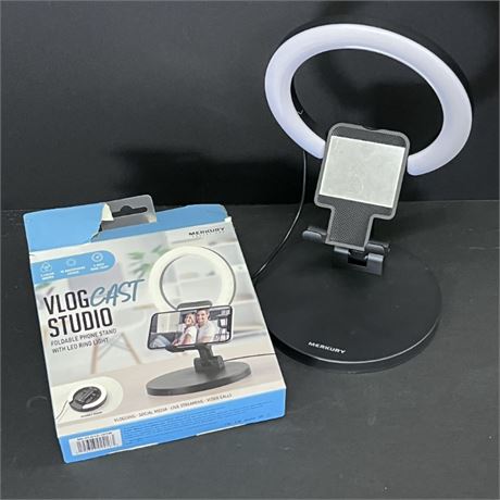 Foldable Phone Stand w/ LED Ring Light