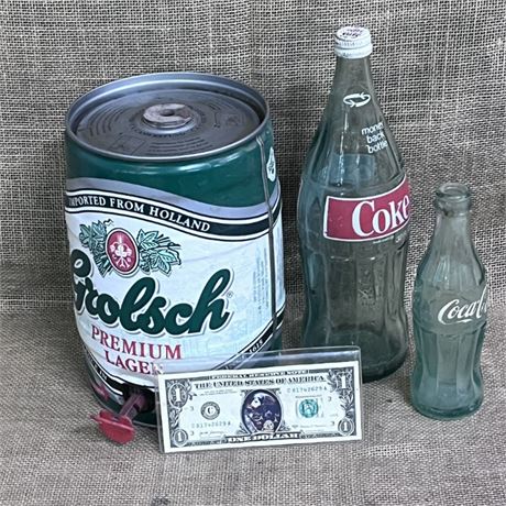 Vintage Coke Bottle Mini Metal Beer Keg